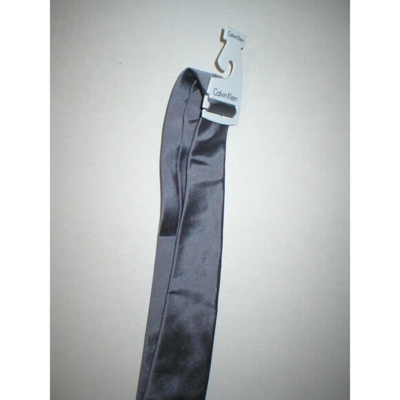 New NWT Mens Designer Calvin Klein Silk Steel Long Neck Tie Sillver Business - Picture 3 of 5
